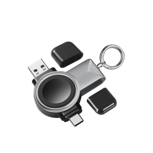 Apple Watch 充電器 2in1 USB-C USB-A 磁気充電器 ケーブル不要 ワイヤレ...