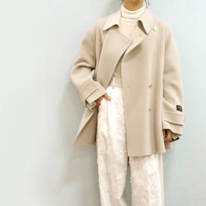 cloche クロッシェ ハンドメイドコート コート アイボリー CLOCHE（クロッシェ）新着 ハンドメイドコート 上質素材 ハーフコート