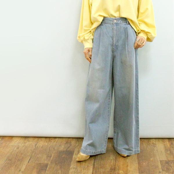 Johnbull ジョンブル JL254P15 デニム ツータック イージー パンツ