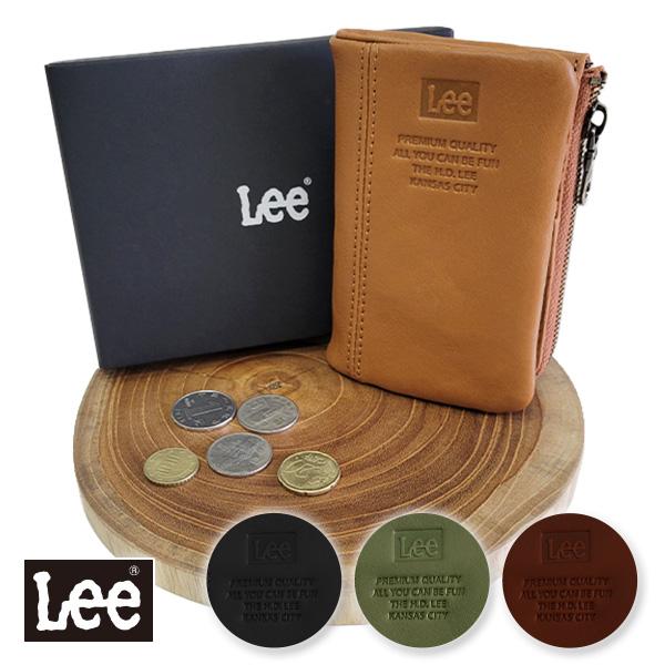 Lee リー レディース メンズ 本革 財布 二つ折り 手帳型 軽量