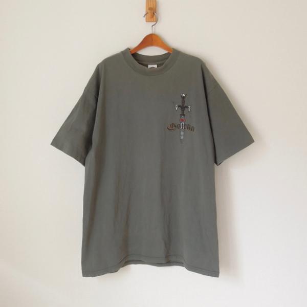 GOTCHA ガッチャ オールド Tシャツ ソードプリント USA製 グリーン系 XL（w-0650...