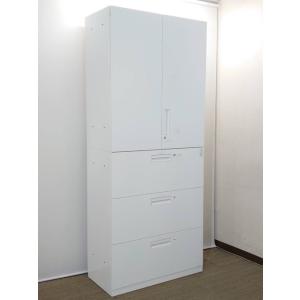 美品 上下書庫 両開き書庫 ラテラル書庫 キャビネット 本棚 書棚 スチールキャビネット 中古