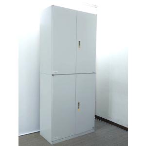 上下書庫セット オカムラ 42 両開き書庫 ユニット書庫 スチール書庫 スチールキャビネット 中古