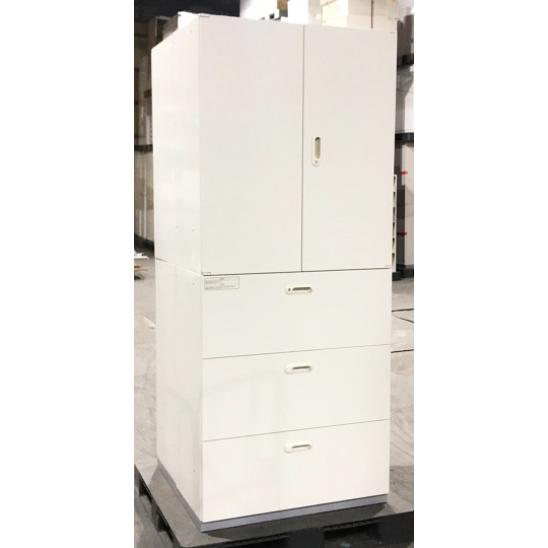 美品 プラス 上下書庫 両開き書庫 ラテラル書庫 キャビネット ユニット書庫 本棚 書棚 スチール書...