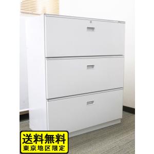 在庫70台以上 美品 イトーキ シンライン ラテラル書庫 ３段 キャビネット スチール書庫 ホワイト...