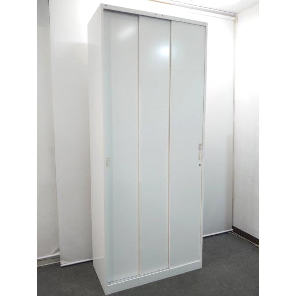 引き違い書庫 H2150 W900 スチール書庫 オカムラ レクトライン キャビネット スチールキャ...