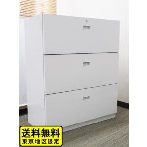 送料無料 東京地区限定 イトーキ シンライン ホワイト色 W9３段ラテラル書庫 キャビネット 中古オフィス家具