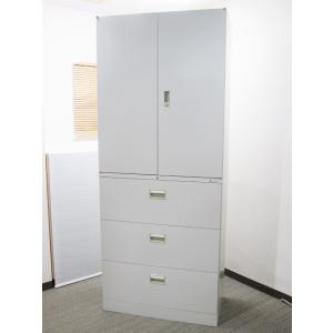 オカムラ 42 上下書庫 H2200 両開き書庫 ラテラル書庫 スチール書庫 キャビネット 上下セッ...