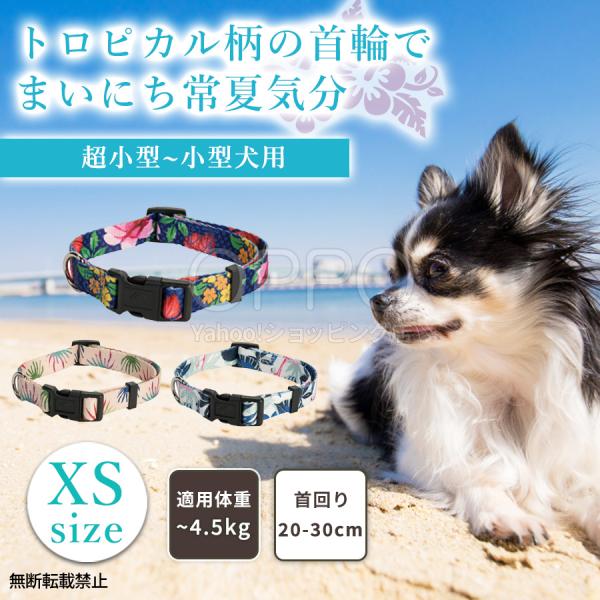犬 超小型犬 小型犬 首輪 カラー 犬の首輪 サイズ調整 散歩用 軽量 柔らかい おしゃれ 花柄 ナ...