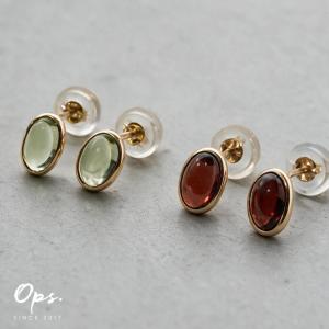 18金 ピアス ペリドット 0.8ct スクエア ゴールド 両耳 レディース