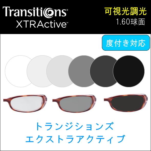 【レンズ交換】可視光調光 1.60 Transitions XTRActive トランジションズ エ...