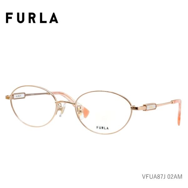 FURLA フルラ メガネ VFU-A87J 02AM シャイニーオレンジ  伊達メガネ 度なし度付...