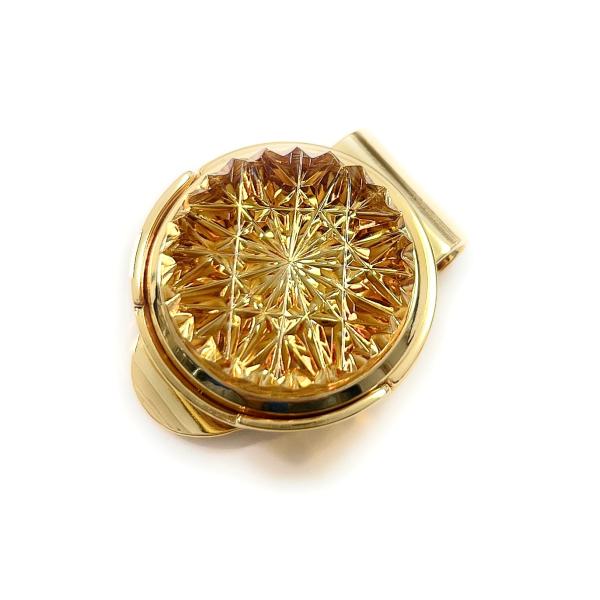 東京切子ゴルフマーカー　ひまわり　アンバー ゴールド