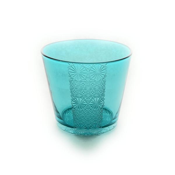 「拡大反射を愉しむ」東京切子（花切子）グラス　Professor 　空色