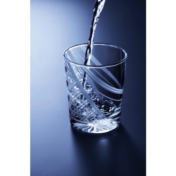 東京切子ロックグラス　羽衣　八角籠目