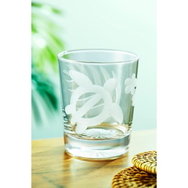 ハワイアンスタイル　　東京切子ロックグラス-ホヌ