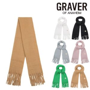 グレーバー マフラー GRAVER 正規販売店 Flower Dot Embroidery Bold Muffler フラワー ドット 全6色 G(W)-MF(23)-2-BK/WE/GN/BR/PK/GY ACC｜option