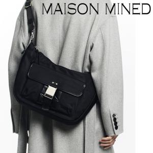 メゾンミネド ボディバッグ MAISON MINED 正規販売店 BUCKLE STRAP HOBO BAG バックル ストラップ ホーボーバッグ BLACK ブラック FMPSABA102M バッグ｜option