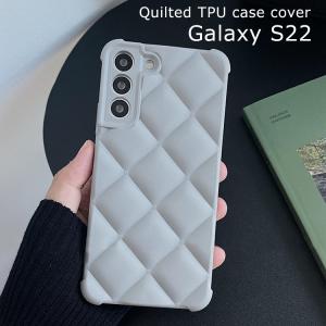 Galaxy S22 5G ケース GalaxyS22 SC-51C SCG13 キルティング ソフト TPU カバー 人気 ニュアンスカラー おしゃれ グレー 淡色 軽量 クッション スマホケース｜option