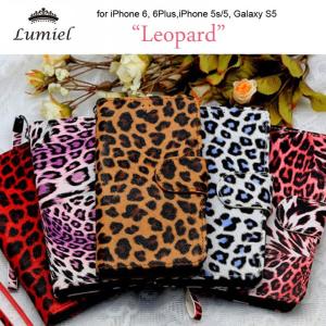 お取り寄せ iPhone 6 6 Plus iPhone 5s 5 Galaxy S5 ケース Lumiel Leopard ダイアリーケース カバー 手帳型｜option