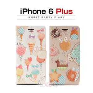 お取り寄せ iPhone6 Plus ケース カバー Happymori Sweet Party Diary スウィートパーティダイアリー 手帳型 レザーケース 5.5インチモデル スマホケース｜option