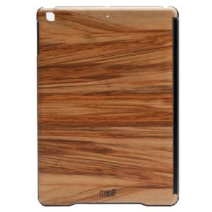 お取り寄せ iPad Air ケース カバー Man&Wood リアルウッドケース ジェニュイン カプチーノ ブラックフレーム カバー付き iPadAir｜option