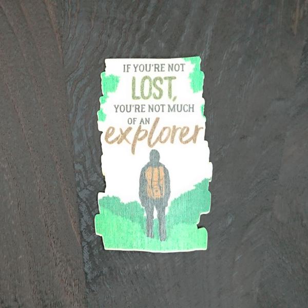 WOOD STICKER explorer ウッド ステッカー 木 シール 車 バイク 自然素材 生...