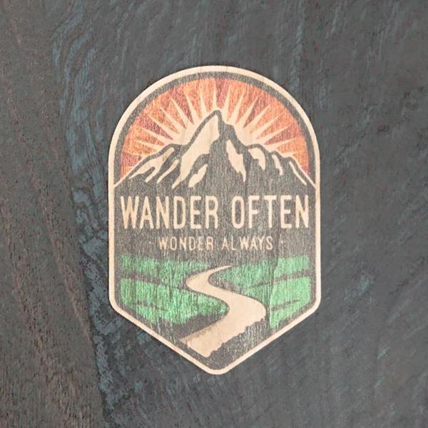 WOOD STICKER WANDER OF TEN ウッド ステッカー 木 シール 車 バイク 自...