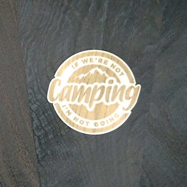 WOOD STICKER Camping ウッド ステッカー 木 シール 車 バイク 自然素材 生分...