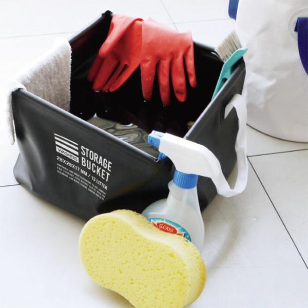 Washers ターポリンバスケット ブラック 送料無料 メール便 防水 防災 災害時 緊急時 折り...