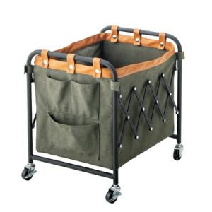 フォールディングバスケットワゴン グリーン MIP-96GR アウトドア インドア 折りたたみ ボッ...