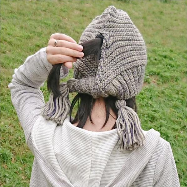 ユキノミミツキキャップ ニット 帽子 キャップ 防寒 おしゃれ かわいい スポーツ観戦 ミミ 耳 付...
