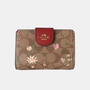 【期間限定セール+2999円でバッグ付き】コーチ COACH 二つ折り財布 ミニ シグネチャー 花柄 ワイルドフラワー C8730 IME7V レディース アウトレット