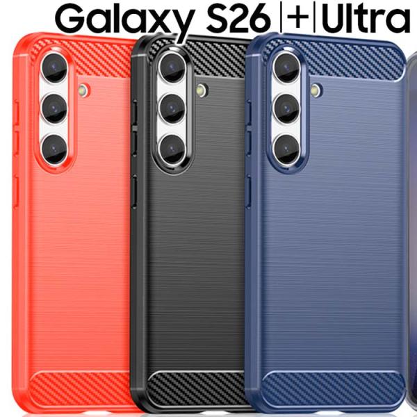 Galaxy S26 ケース S26+ Ultra  カーボン調 薄型 耐衝撃 ソフト ケース SC...