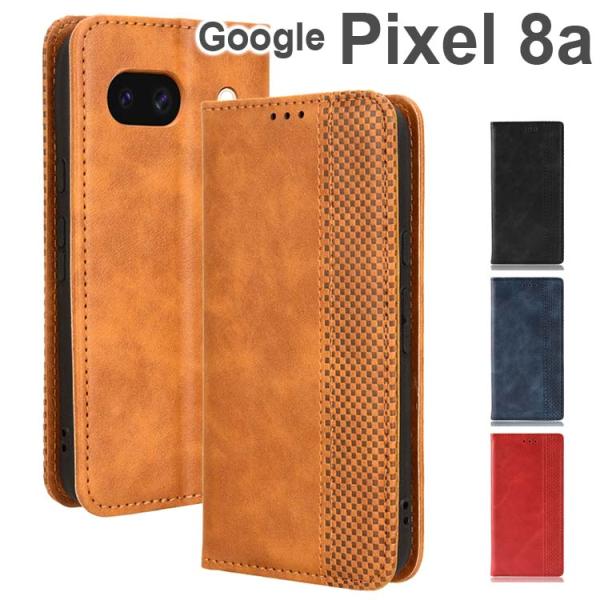 Google Pixel 8a ケース 手帳 Google Pixel 8a チェック柄 レトロ レ...