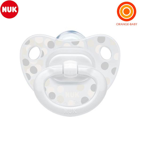 NUK（ヌーク） おしゃぶりハッピーデイズ(消毒ケース付)/0-6カ月 ホワイトドット