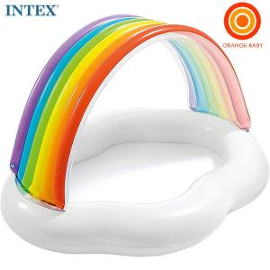 INTEX(インテックス) レインボークラウドベビープール142×119×84cm 57141【送料無料　沖縄・一部地域を除く】｜orange-baby