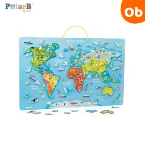 Polar B（ポーラービー） マグネットワールドパズル 3歳から 知育玩具 世界地図 ダッドウェイ【送料無料　沖縄・一部地域を除く】｜orange-baby