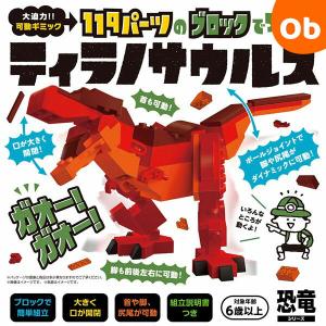 ブロック恐竜シリーズ 119パーツのブロックでつくる！ ティラノサウルス シルバーバック｜orange-baby