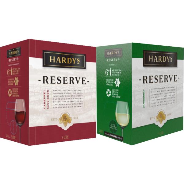 2箱セット 5L ワイン　ハーディーズ 　BOXワイン　選べる　シャルドネ（白）とカベルネ・ソーヴィ...