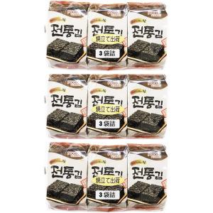 韓国のり 9切10枚3袋×3パック 安心の国内製造 韓国伝統の味 韓国海苔 焼き海苔 味付け海苔