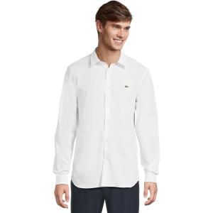 ラコステ スリム フィット ストレッチ コットン Poplin シャツ メンズ Tシャツ White(ホワイト)