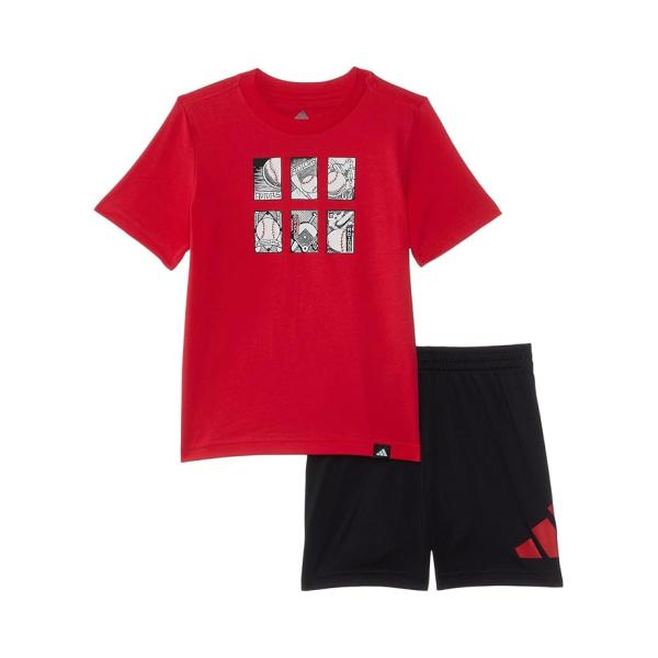 アディダス adidas Kids Cotton Tee &amp; Logo Short Set ...