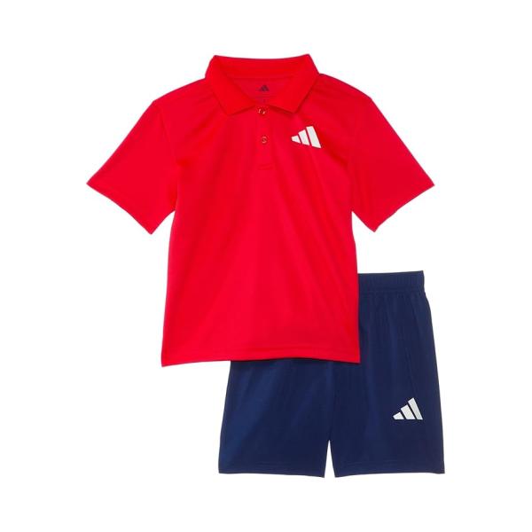 アディダス adidas Kids Polo Top &amp; Woven 半ズボン Set (T...