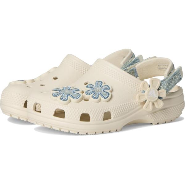 クロックス Crocs Kids クラシック デニム Floral Backstrap Clogs ...