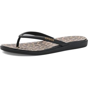 クロックス Crocs Miami Round Toe Flip Flop Sandals レディース Sandals Black/Sepia/Leo