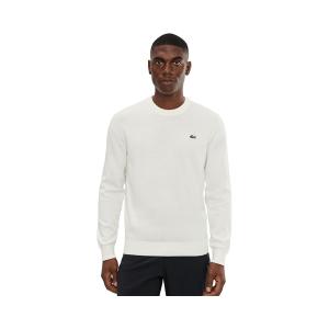 ラコステ Lacoste Monochrome Crew Neck Cotton Sweater メンズ セーター Flour