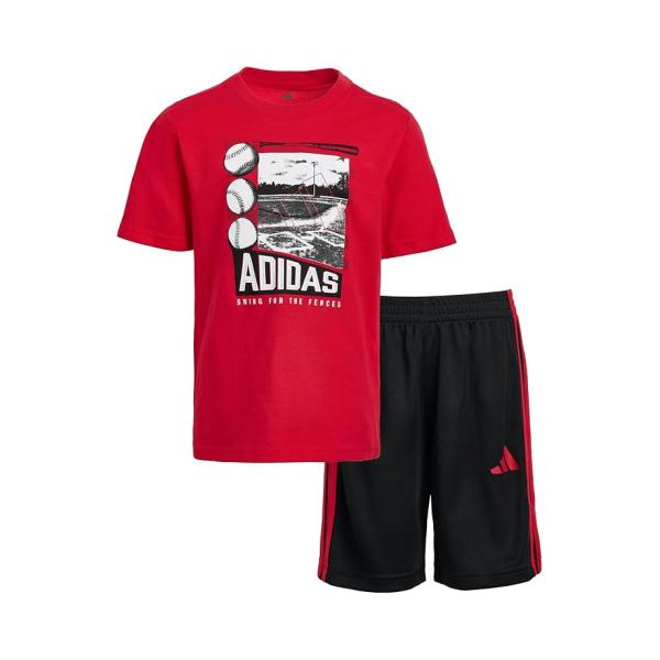 アディダス adidas Kids Graphic Cotton Tee 3s 半ズボン Set (...