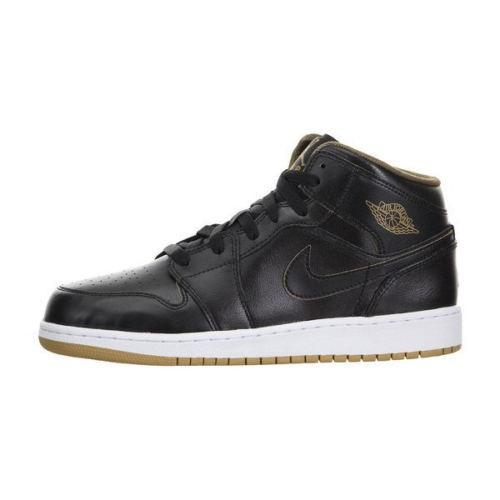 NIKE ナイキ Air Jordan 1 GS Retro Black White Metalli...