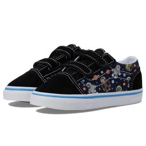 バンズ Vans Kids オールドスクール V (Infant/Toddler) キッズ・ジュニア スニーカー Glow Cosmic Zoo Bl｜orange-orange